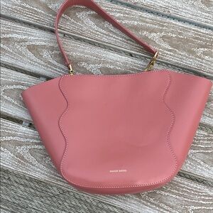 Mansur Gavriel Rose Pink Scalloped Leather Shoulder Bag